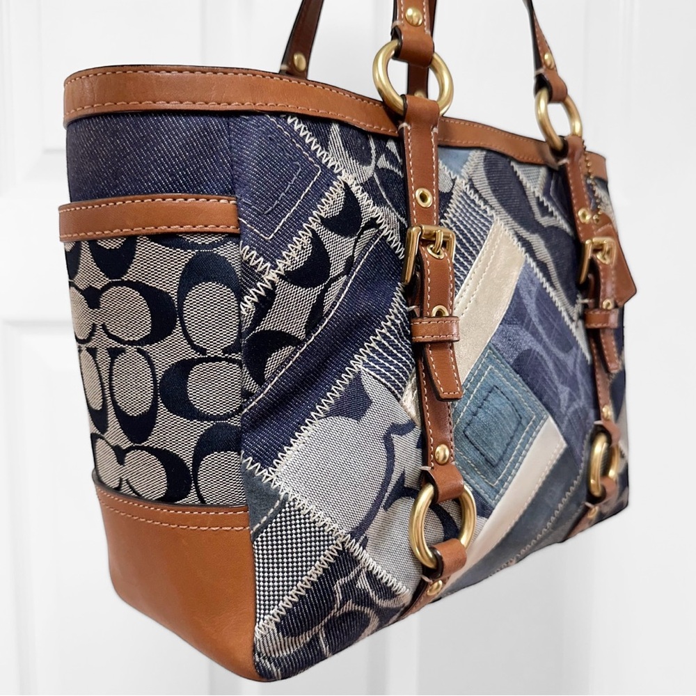 Coach Denim Patchwork Limited Edition Gallery Tot… - image 2